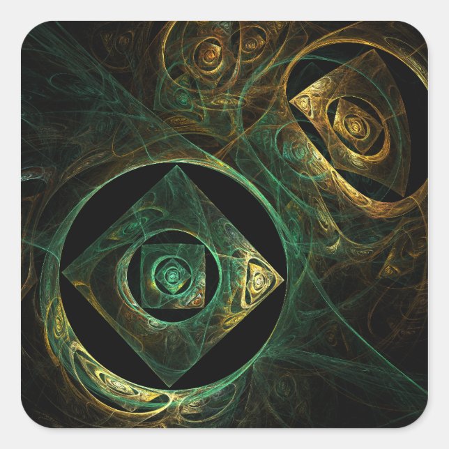 Magische Vibrationen Abstrakt Art Square Sticker (Vorderseite)