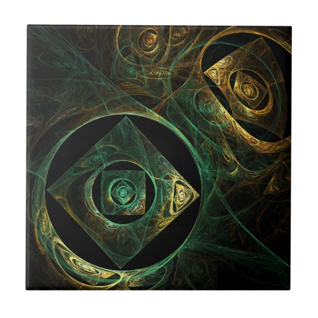 Magische Vibrationen Abstrakt Art Tile Fliese (Vorderseite)
