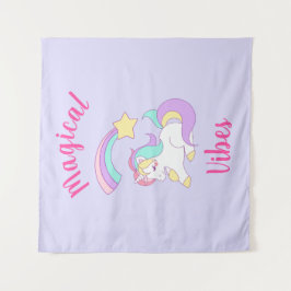 Magische Vögel schlafen Einhorn & Shooting Star Wandteppich