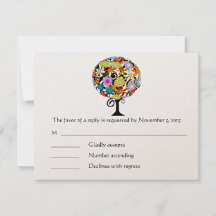 Magische Wald-Kreis-der-Liebe-Hochzeitseinladungen RSVP Karte