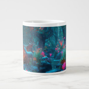 Magische Waldszene mit Hirsch-Kaffeetasse Jumbo-Tasse