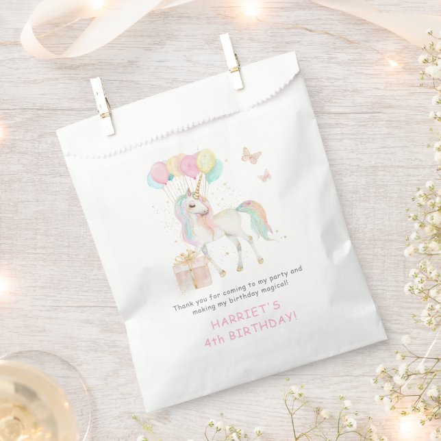 Magische Wasserfarbe Einhorn jedes Alters Geburtst Geschenktütchen (Ausgeschnitten)