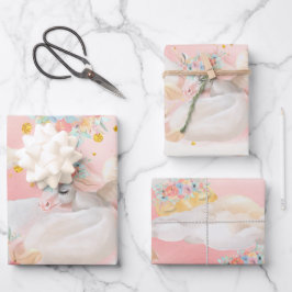 Magische Wasserfarbe Rosa Einhorn Kinderdusche Geschenkpapier Set