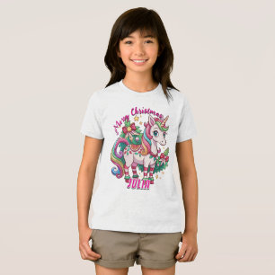 Magische Weihnachten Niedlich Einhorn Geschenk Kin Tri-Blend Shirt