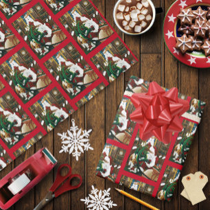 Magische Weihnachts-Fantasie Weihnachtsmann-Drache Geschenkpapier