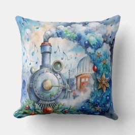Magische Weihnachtsbahn Kissen - Vintager Winter