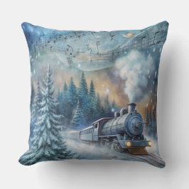 Magische Weihnachtsbahn Kissen - Vintager Winter