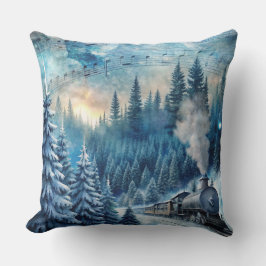 Magische Weihnachtsbahn Kissen - Vintager Winter