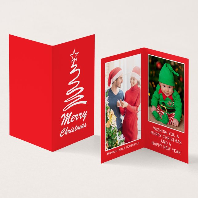 Magische Weihnachtsbaum, Weihnachtskarte für das F Visitenkarten (Innenseite und Außenseite)