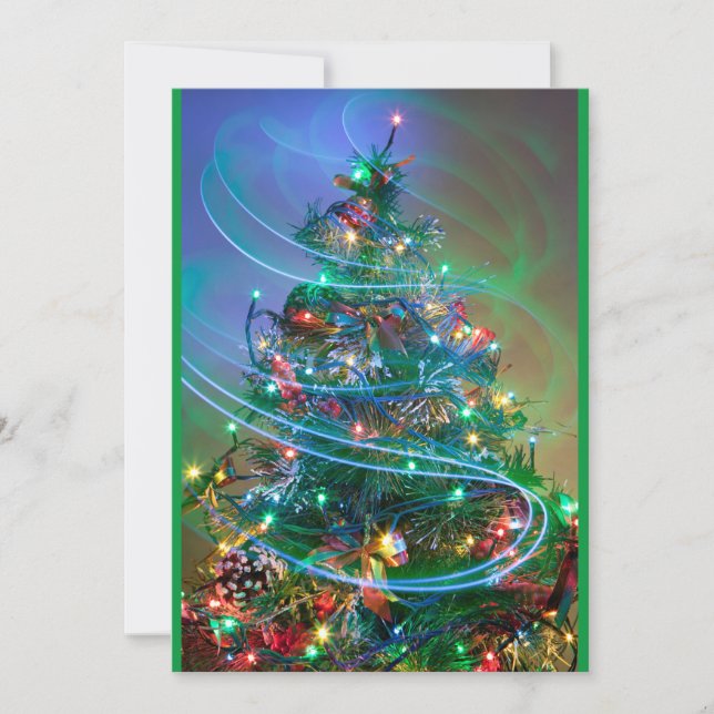 Magische Weihnachtsbaume Feiertagskarte (Vorderseite)