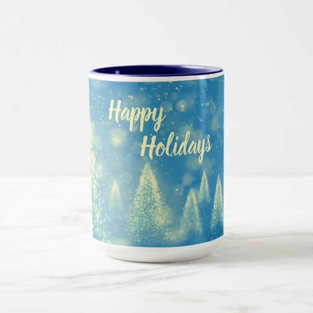 Magische Weihnachtsbaumen glückliche Ferien Tasse (Zentrum)