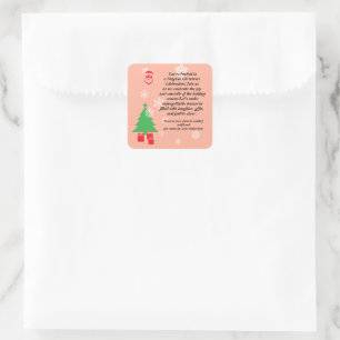 Magische Weihnachtsfeier-Einladung   Elegantes Fes Quadratischer Aufkleber