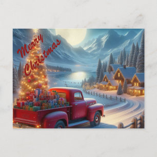 Magische Weihnachtsfeierablieferung Feiertagspostkarte
