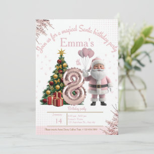 Magische Weihnachtsgeburtstagseinladung von Santa Dankeskarte