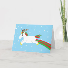 Magische Weihnachtskarte für Reindeer Unicoro Feiertagskarte