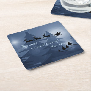 Magische Weihnachtslandschaft Rechteckiger Pappuntersetzer