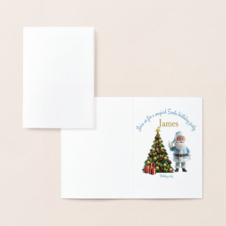 Magische Weihnachtsmann-Geburtstagseinladung Folienkarte