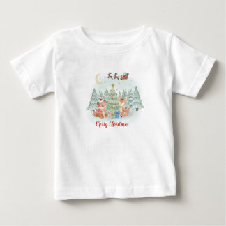 Magische Weihnachtsnacht im Winterwald Baby T-shirt