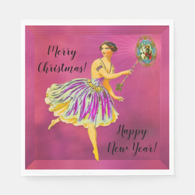 Magische Weihnachtsschrei II Fun Fairy Serviette (Vorderseite)