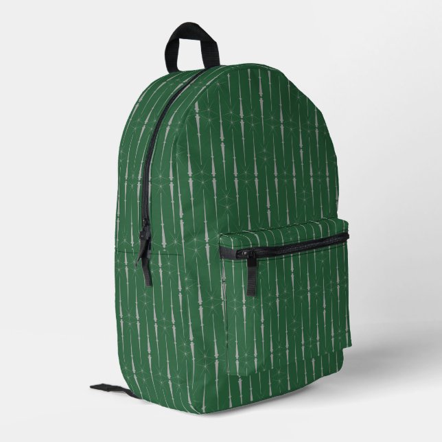 Magische Wellen über Print-Backpack Bedruckter Rucksack (Rückseitige Ecke links)