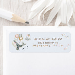 Magische Whales Balloons Stars geben Adressetikett