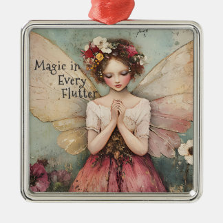 Magische Whimsical Fairy & Flower Garden mit Zitat Ornament Aus Metall