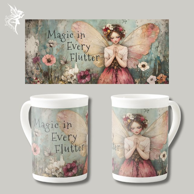 Magische Whimsical Fairy & Flower Garden mit Zitat Prozellantasse (Von Creator hochgeladen)