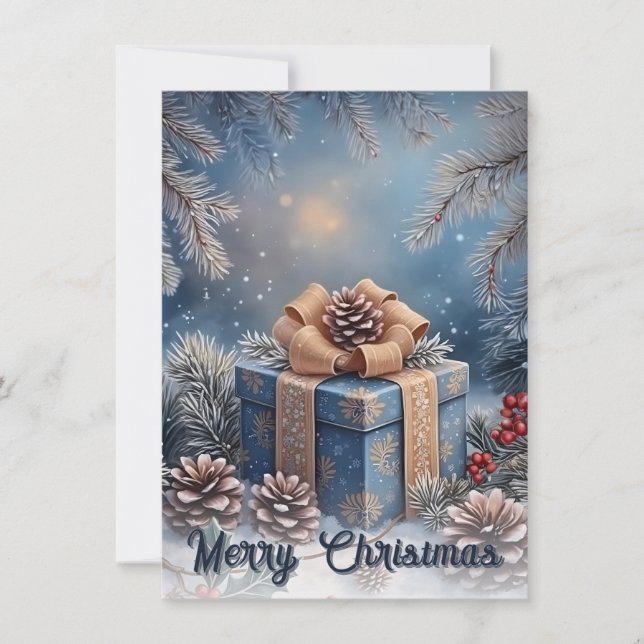 Magische Winter-Weihnachtsgeschenk-Szene (Vorderseite)