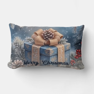 Magische Winter-Weihnachtsgeschenk-Szene Lendenkissen