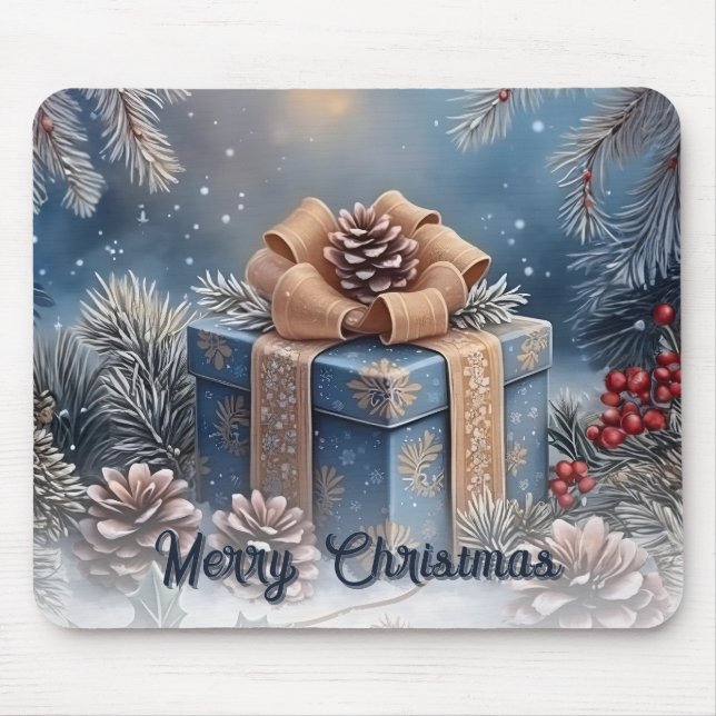 Magische Winter-Weihnachtsgeschenk-Szene Mousepad (Vorne)