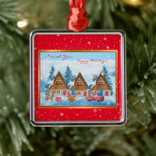 Magische Winterlandschaft für Ihren Urlaub Ornament Aus Metall