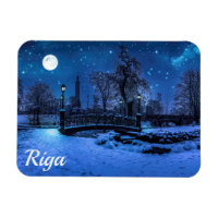Magische Winternacht mit Sternenhimmel in Riga