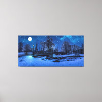 Magische Winternacht mit Sternenhimmel und Vollmon