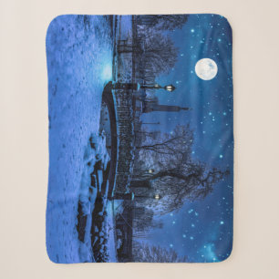Magische Winternacht mit Sternenhimmel und Vollmon Sherpadecke