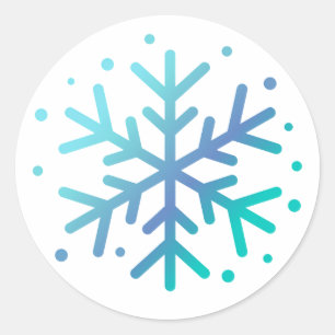 Magische Winterschneeflocke Runder Aufkleber