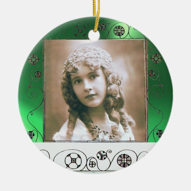 MAGISCHE WIRBELS-FOTO-SCHABLONE, grüne Jade Keramikornament (Vorne)