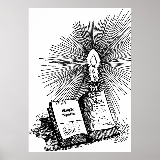 Magische Zauber Bucht Candle Witchcraft Poster (Vorne)