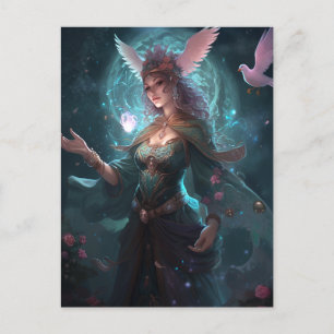 Magische Zauberin Lady Hexe Fantasy Art Postkarte