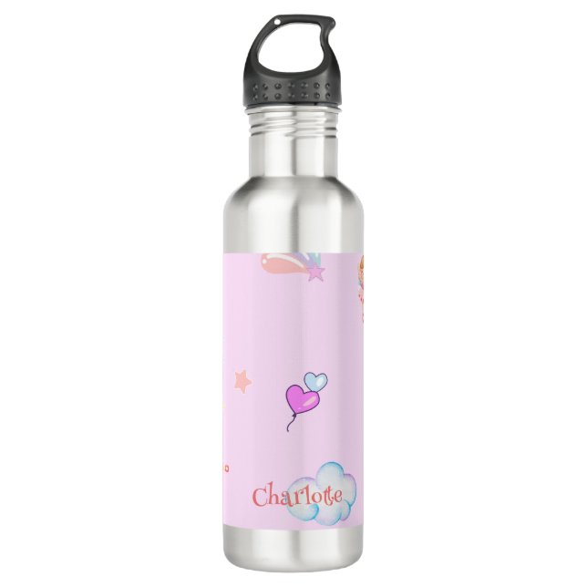 Magischer Ballettregenbogen zurück zum Party Edelstahlflasche (Vorderseite)