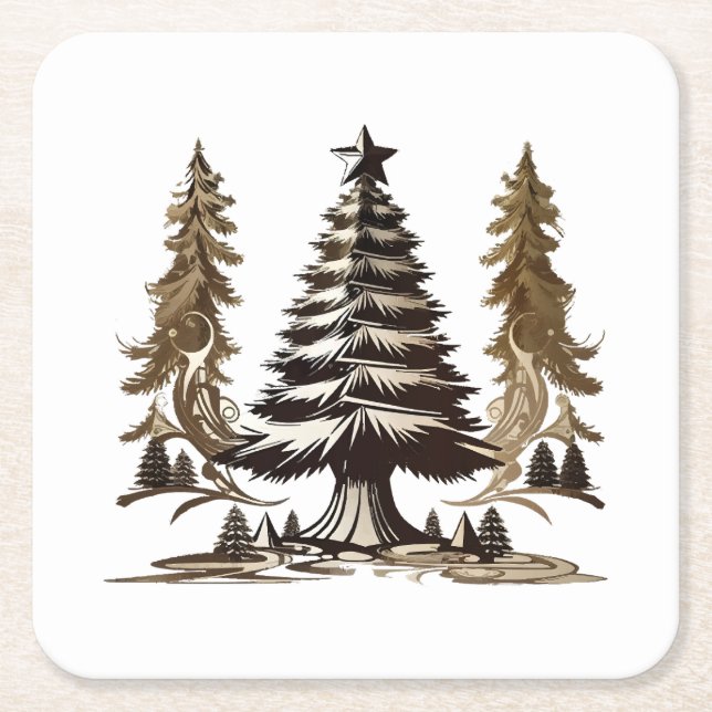 Magischer Baum Rechteckiger Pappuntersetzer (Vorderseite)