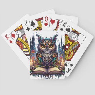 Magischer Bücher-Owl Spielkarten
