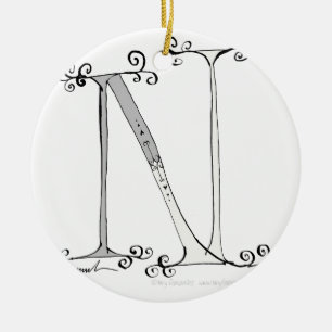Magischer Buchstabe N von tony fernandes Entwurf Keramikornament