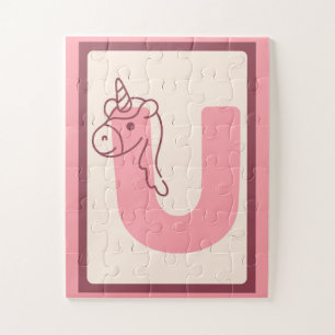 🦄Magischer Buchstabe "U" Einhorn Alphabet Kunstpr