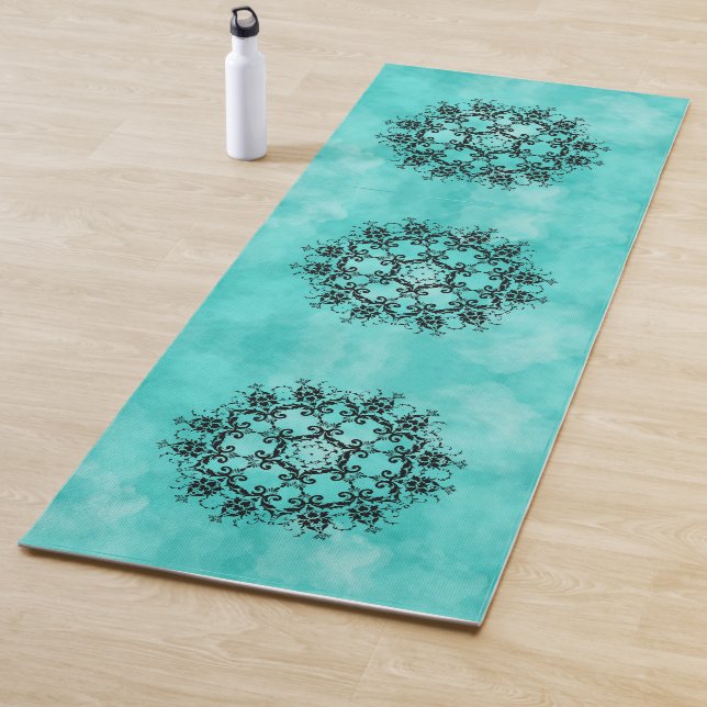 Magischer Damast auf blau Yogamatte (Beispiel)