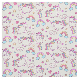 Magischer Einhorn-Regenbogen-Stern u. Wolke Stoff
