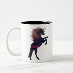 Magischer Einhorn-Weltraumnebel Zweifarbige Tasse
