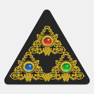 MAGISCHER ELFISCHER TALISMAN /GOLDENES DREIECK MIT DREIECKIGER AUFKLEBER