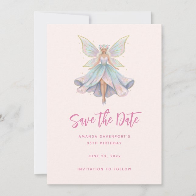 Magischer Engel Feen Pastellfarben Save The Date (Vorderseite)