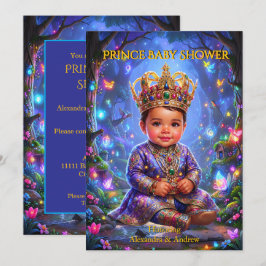 Magischer exotischer Prinz Junge Baby Shower Krone Einladung