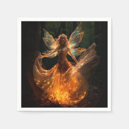 Magischer Fairy Angel mit Flügeln in Forest Pixie Serviette